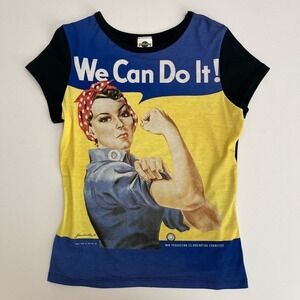 Universal Studios "We Can Do It" Women's Shirt Tee, Rosie the Riveter Shirts P0‎